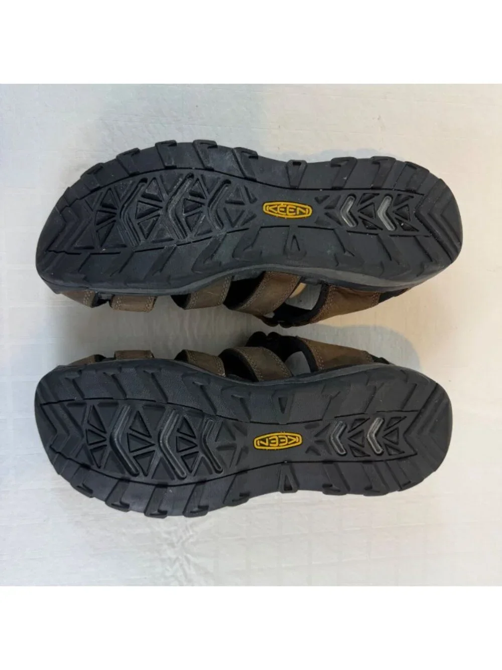 KEEN Brown Leather Sport Sandals Mens Size 7 39 Speed Laces Flat Shoes 1020616